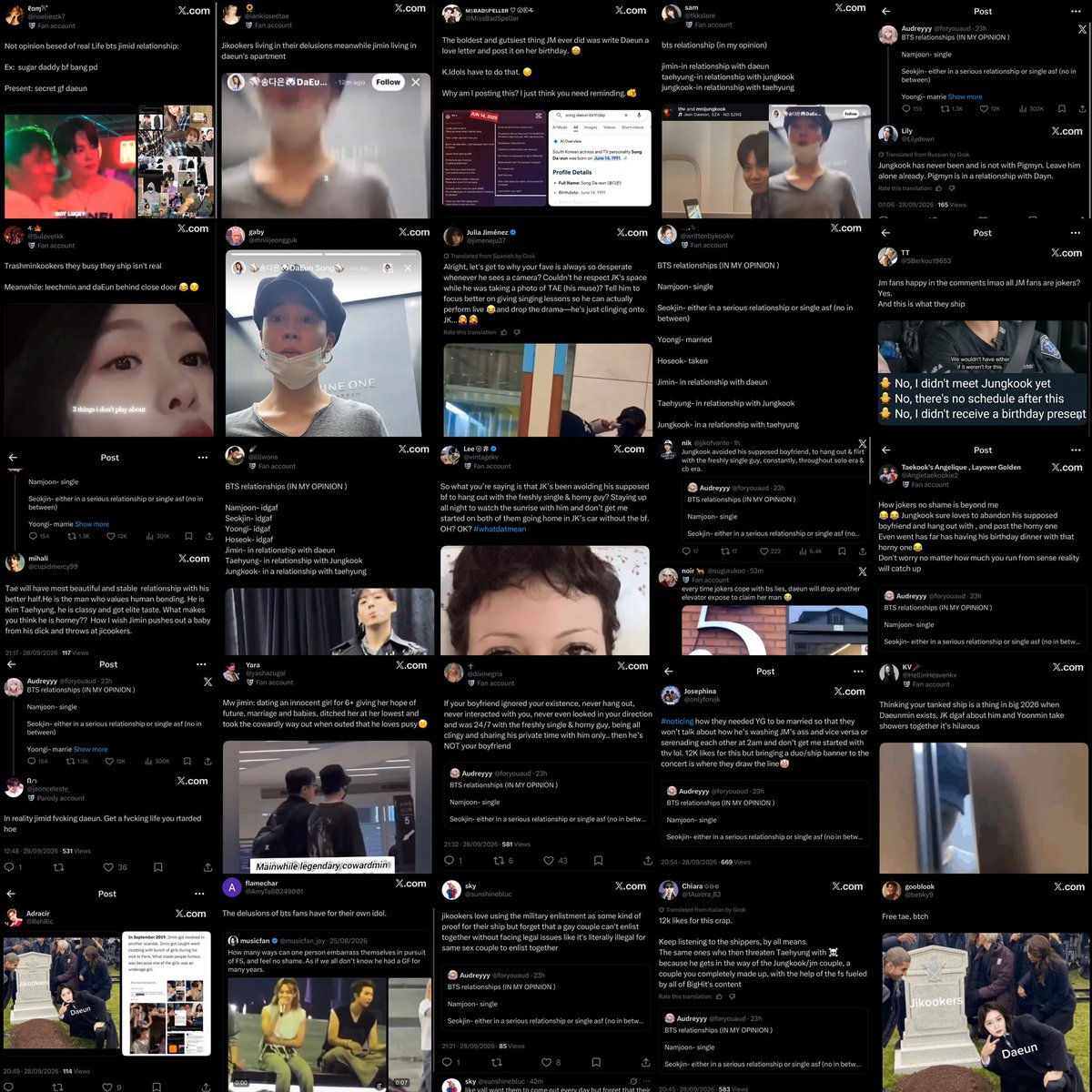 KMREPORTS's tweet photo. Another harmless post of today where taekookers are literally sexually harassing Jimin, yet ARMYs are nowhere to be found

📌 https://t.co/B7oWZ5Xg2q 
📌 https://t.co/pSzC12LcXJ 
📌 https://t.co/VPTduupmb1 

@mizzieReportOT7, you said you’re here equally for all? https://t.co/tIZWuO1GfI
