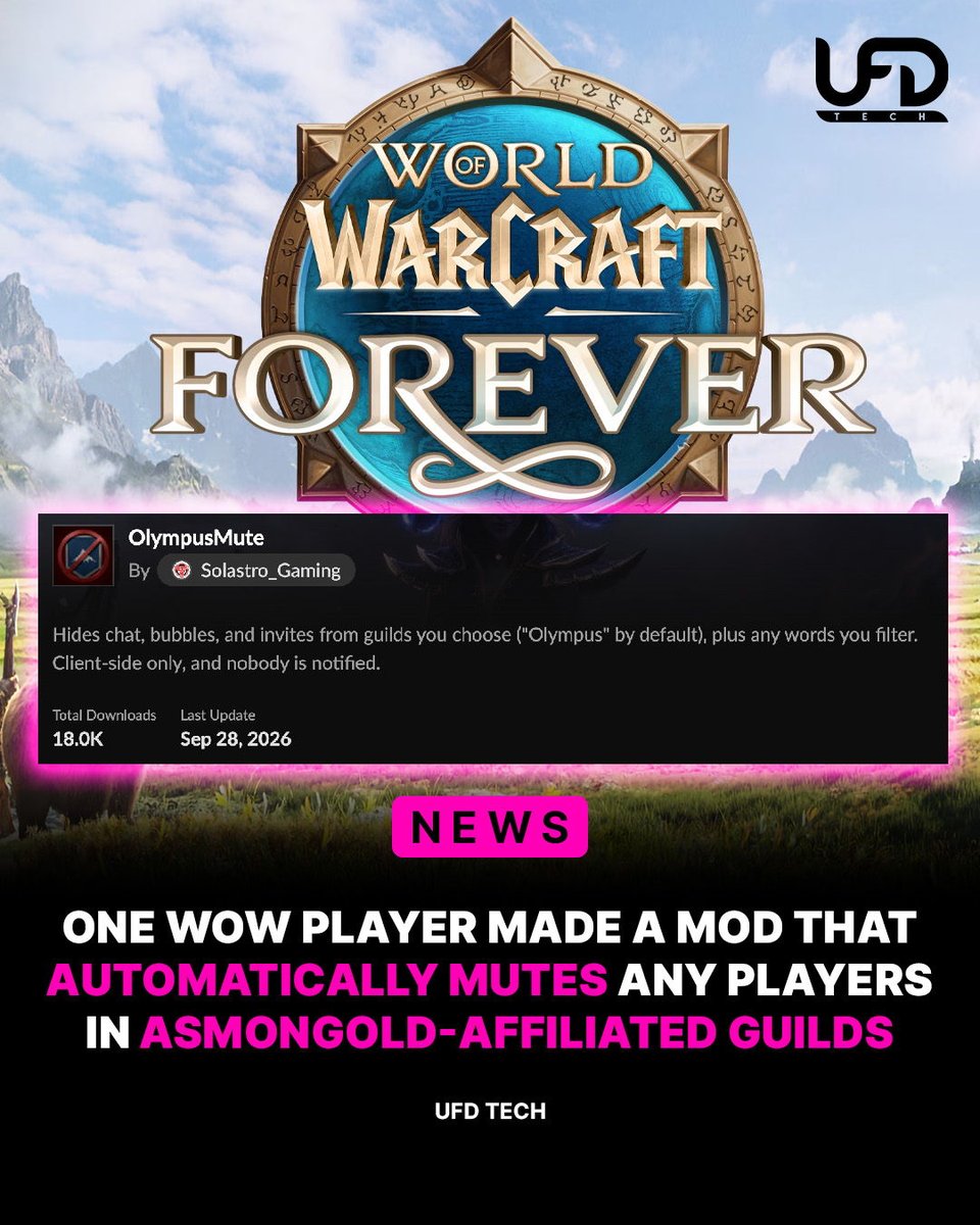 UFDTech's tweet photo. You can now clean up all the bad interactions in the new WoW.

Source: https://t.co/Xq3crh3B32 https://t.co/8DuQS85DUa