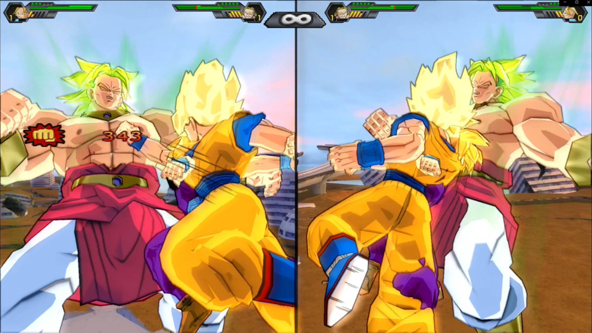 Rhymestyle's tweet photo. figured out how to do splitscreen on this tenkaichi mod and holy shit this video might be generational 

yes broly did the canonical dodge to both of us LMAOOOO https://t.co/4F5SgtO2Mk