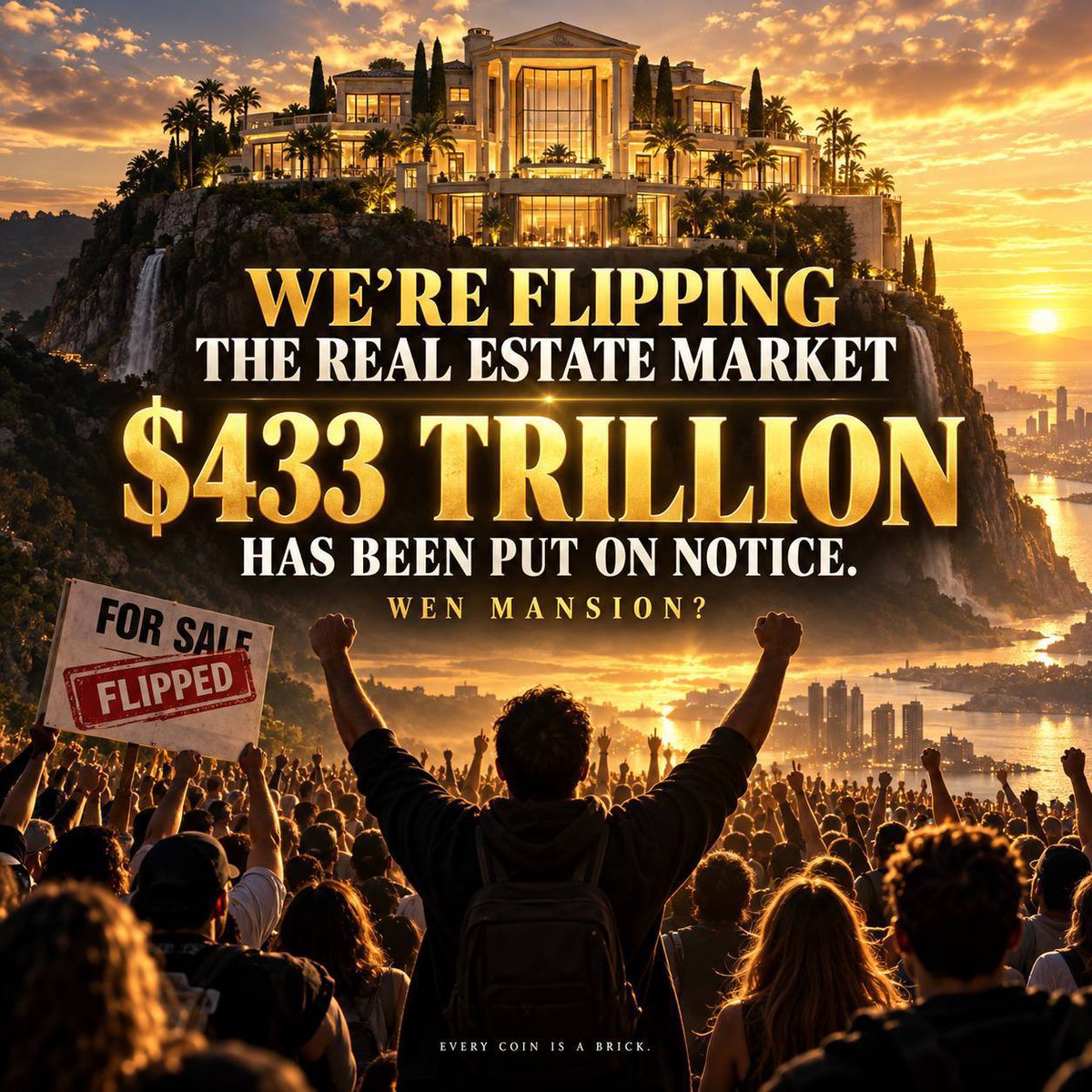 web2363's tweet photo. @MrWhale Looking for the next big meme? 👀
Keep $MANSION on your radar. 🏠
Over a year of building, a real community, and a narrative beyond the usual animal memes.
WEN MANSION? 🧱 https://t.co/xWTEzn3WhU