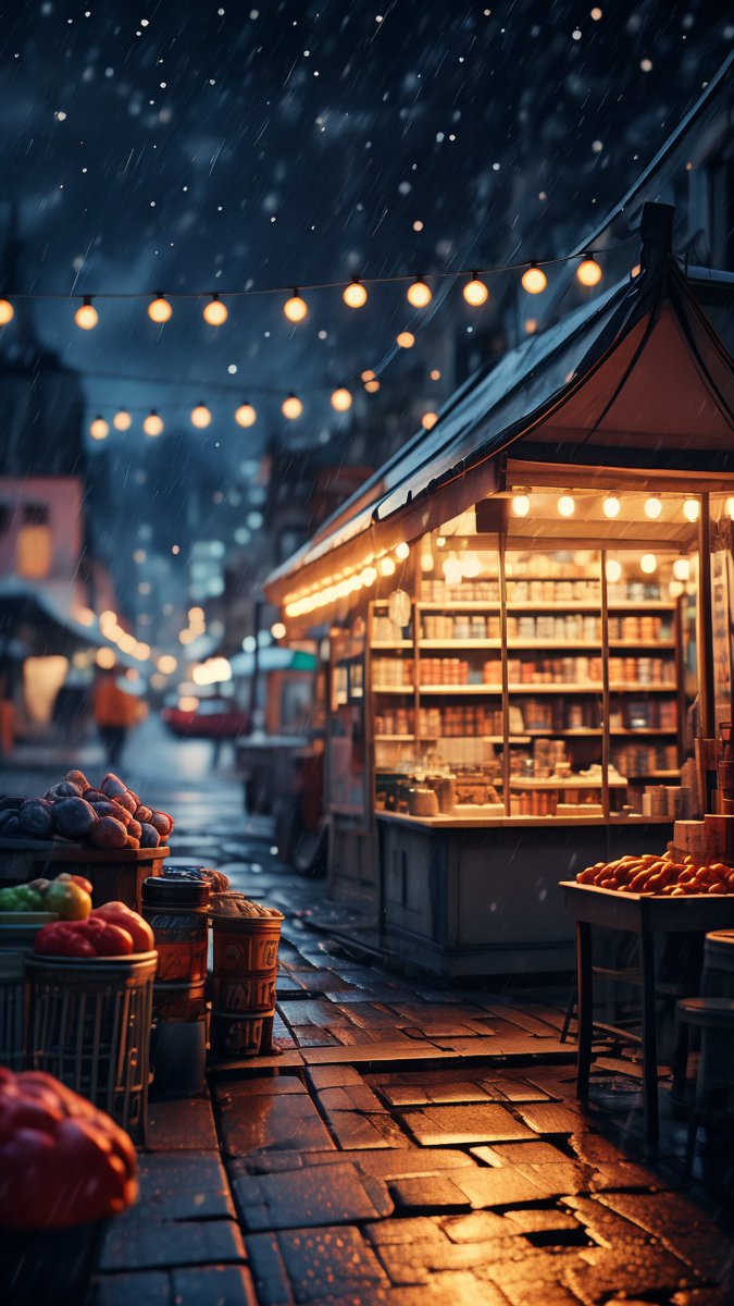 9639_8527's tweet photo. [Neon lights glow gently, next to cozy street stalls—charming little urban vibes!] https://t.co/iPZEc6C3dA