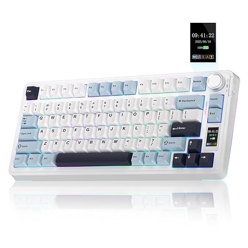 CryptidsLanding's tweet photo. I just received AULA S75 PRO Wireless Mechanical Keyboard with Screen&amp;Knob, 75% Hot Swappable Gaming Keyboard with Pre-lubed Switches, RGB Backlit, PBT Keycaps Creamy Sounding Pc Gami from RandomIdiot via Throne. Thank you! https://t.co/DAdzJm8V0m #Wishlist #throne https://t.co/agp0LCG5UF