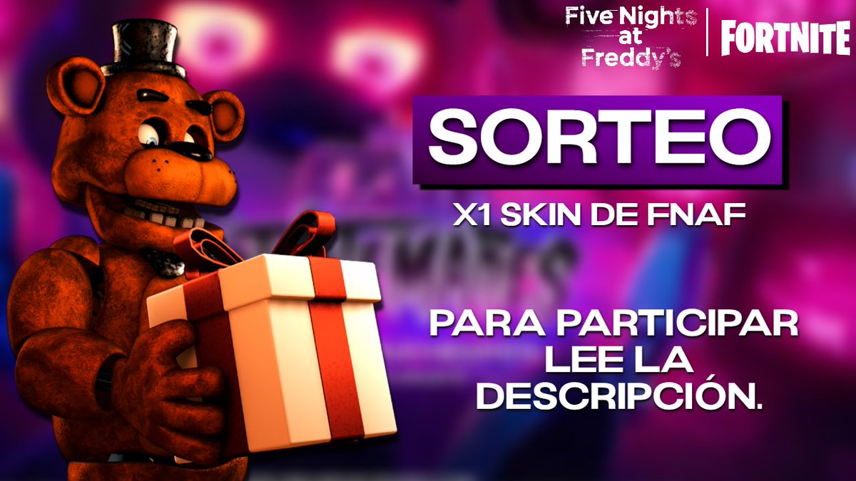 Mr_Rodox_'s tweet photo. ¡SORTEO DE SKIN DE FNaF EN FORTNITE!
¿CÓMO PARTICIPAR?
❤️ Dale LIKE a este post
🔁 Haz RT
👤 Sígueme
🎮El ganador se decidirá EN DIRECTO🔴
(Jugaremos un minijuego de Fortnite elegido por el chat y quien consiga ganar se llevará la skin).🏆🔥
📅 Directo: (01/10) 19:00 Hora EST https://t.co/jhYKE0WZSS