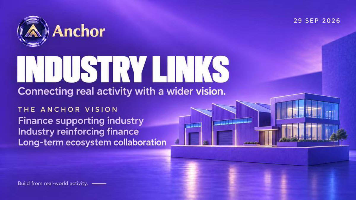 GoldchainWeb3's tweet photo. Anchor's vision connects industry and finance in both directions: finance supporting industry, and industry reinforcing finance.

Real business activity and ecosystem collaboration are central to that long-term ambition.

#Anchor #RWA https://t.co/1jc7mUOJdp