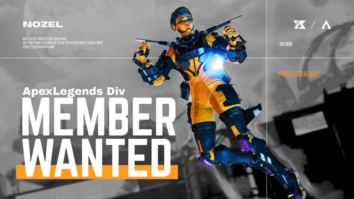 NOZEL_gg's tweet photo. 【NOZEL-#ApexLegends Div.】

NOZEL KAKUMEIGUNのメンバーとして、
ALGScc #4 に出場してくださる方を募集しています。

・個人640pt以上を所持している方
・中ムーブ
・サブIGLで2番手とアンカーどちらも出来る方

ご興味のある方はDMもしくはNox（@SprNox）にご連絡下さい。
#algs https://t.co/kCzzQCYpmk