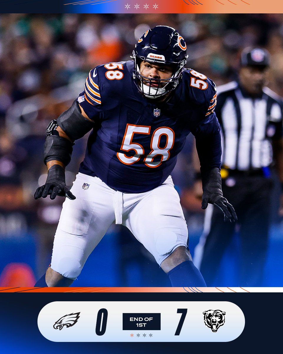 ChicagoBears's tweet photo. Q1 in the books https://t.co/tsSc7DGzah