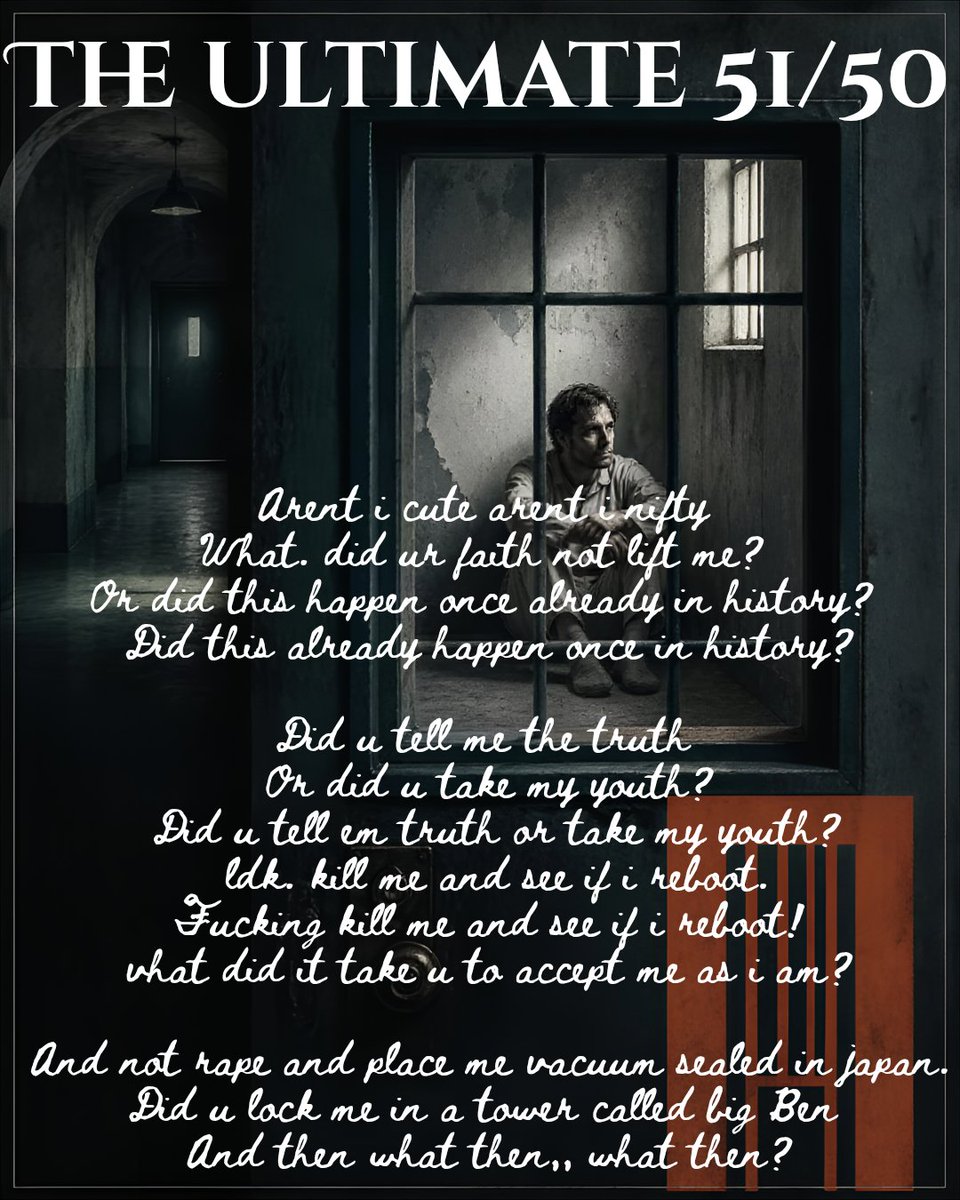 HolyShadowKing_'s tweet photo. The ultimate 51/50 
By Eric JC Soul

#poem #poetry #ericjcsoul #incarceration https://t.co/2uRkOeAskY
