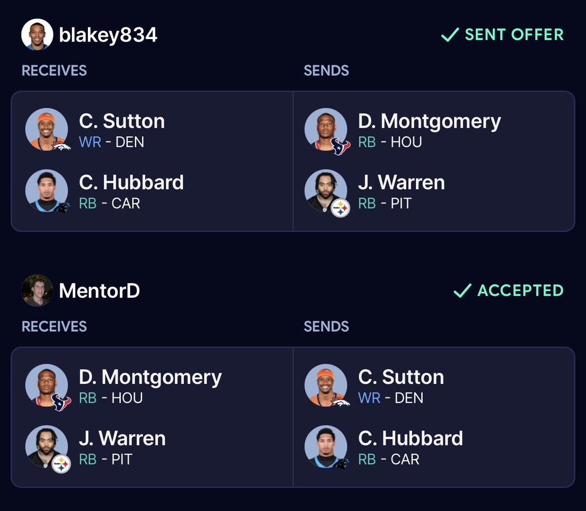 TFFLOfficial's tweet photo. Officially Official. The 16th trade of the TFFL season. https://t.co/0NSxALtWoi