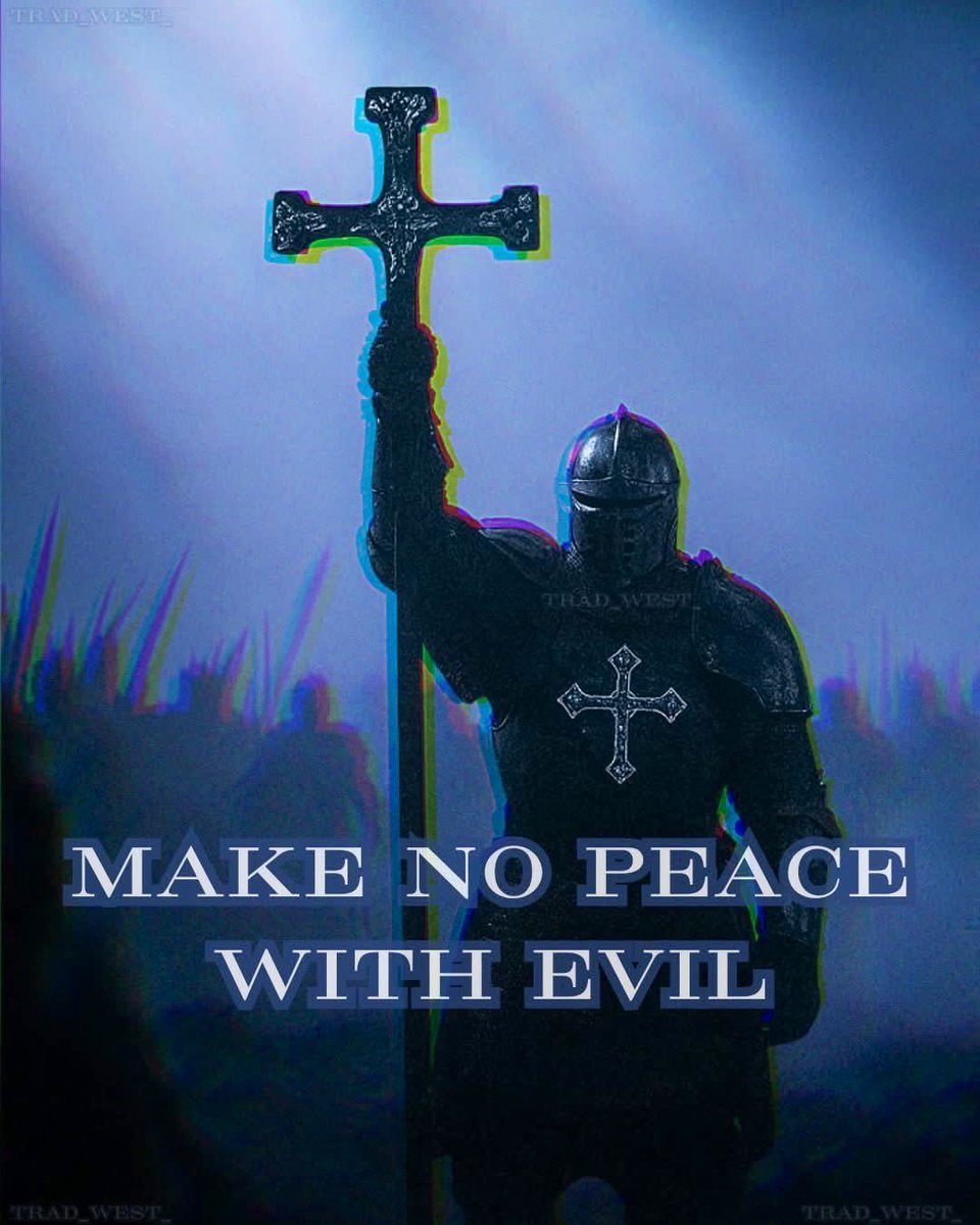 GypsyPatriot_'s tweet photo. Christianity is not a pacifist religion.

People love to twist “turn the other cheek” as if Christ was telling His followers to be weak, timid and helpless in the face of evil. He wasn't. Christ was teaching self-control, not cowardice. It was about personal humility, not surrendering your home, your people or your faith to wickedness.

Christianity has never been pacifist. The Old Testament is filled with men of God who fought for righteousness: Joshua, David, Gideon and the Maccabees. The New Testament does not erase that reality. When Paul wrote that rulers “bear not the sword in vain,” he made it clear that force, rightly used, is ordained by God to punish evil and protect the innocent.

The great Church Fathers understood this. Augustine and Aquinas both taught that a just war is not sinful. A Christian can, and sometimes must, fight when justice and the innocent are under attack. That is not bloodlust. It is duty.

Loving your enemy does not mean surrendering to him. It means refusing to hate him even as you stop him. There is a difference between mercy and moral suicide.

Christ Himself was meek before His Father, but never before evil. He rebuked hypocrites, overturned the tables and spoke truth without compromise. The modern idea that Christians should sit quietly and let wickedness prevail is completely foreign to Scripture.

In Revelation, Christ returns not as a pacifist but as a conquering King. His robe is dipped in blood and He rides forth with the armies of heaven. That is not a soft gospel. It is judgment and victory.

Today, many have confused meekness with weakness. Too many churches preach surrender in the name of peace. But peace without righteousness is corruption. Evil does not stop because you smile at it. It stops when men of faith stand firm.

Christianity calls for courage, discipline and the defence of truth. It calls men to be warriors of light, not cowards hiding behind a false peace.

Christians are not called to live quietly beneath the boot of wickedness. We are called to resist evil, stand for what is right and remain faithful to Christ, the Lamb who will return as the Lion.    

- P. Lowry