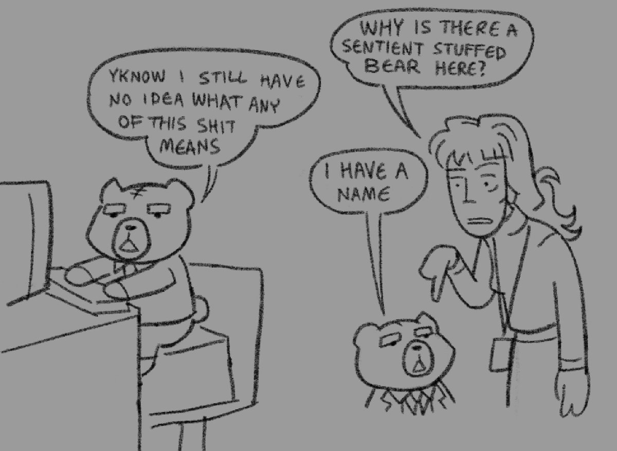 c4tspl4sh's tweet photo. my new severance au where ted is just there for some reason https://t.co/jixIV051sb