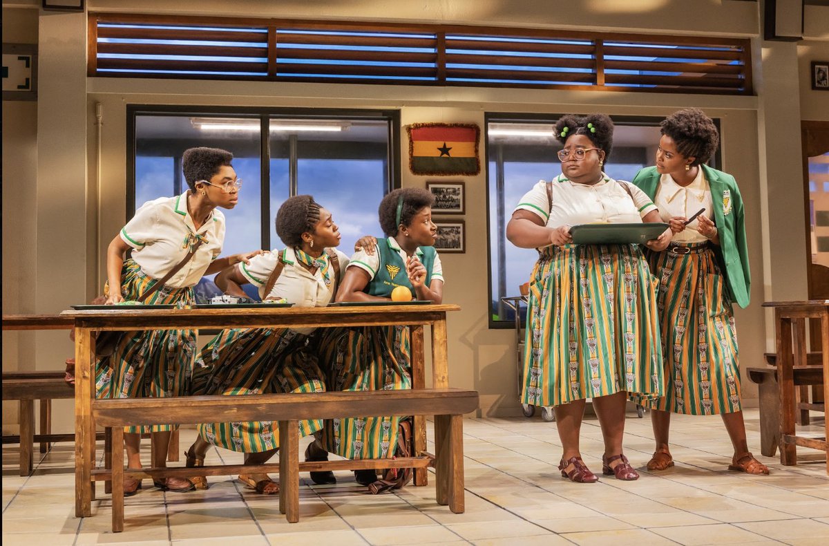 ghanaspora's tweet photo. First production photos from the Broadway run of School Girls; Or, The African Mean Girls Play.

Jocelyn Bioh’s Ghana-set comedy is now onstage at Manhattan Theatre Club, with the limited run continuing through November 1 https://t.co/Ds1u9Lk7QC