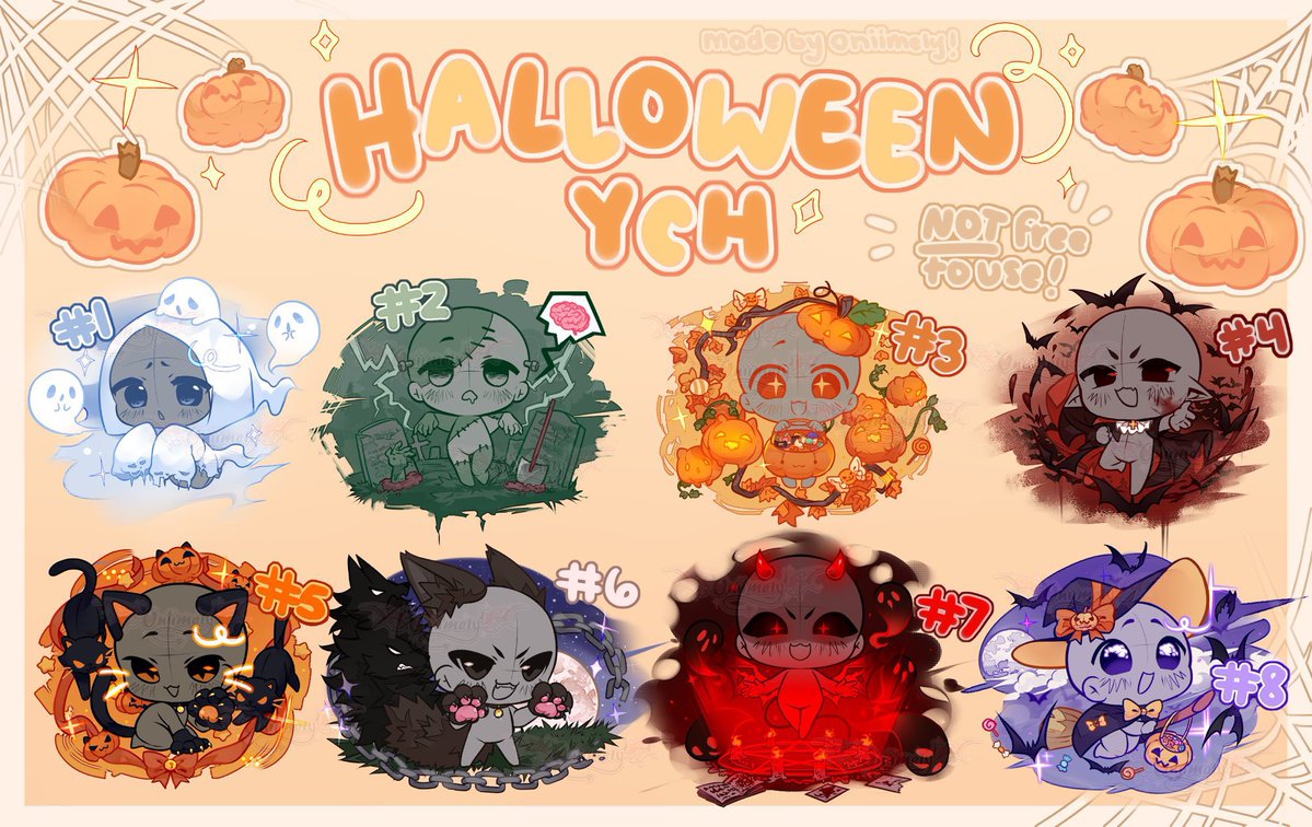 Oniimely's tweet photo. .˚⊹.🎃HALLOWEEN YCH OPEN🎃.˚⊹.

👻13 Bases to choose from!
👻$38-$48 each 
👻Rts super appreciated!! ❤️‍🔥

☕️-https://t.co/5Vj40WEtF1 https://t.co/Kpsw7uY1EY