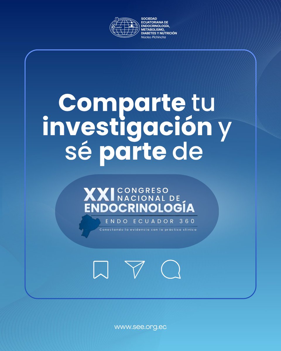 SeePichincha's tweet photo. 🔬 ¡EXTENDIMOS LA CONVOCATORIA!
¿Tienes una investigación, revisión o caso clínico que quieras compartir? Es tu oportunidad de presentar tu trabajo científico en ENDO ECUADOR 360.
🔗 Consulta las normas y envía tu trabajo: https://t.co/LSjepnRoC8
¡No dejes pasar esta oportunidad! https://t.co/QQh1kcwuRY