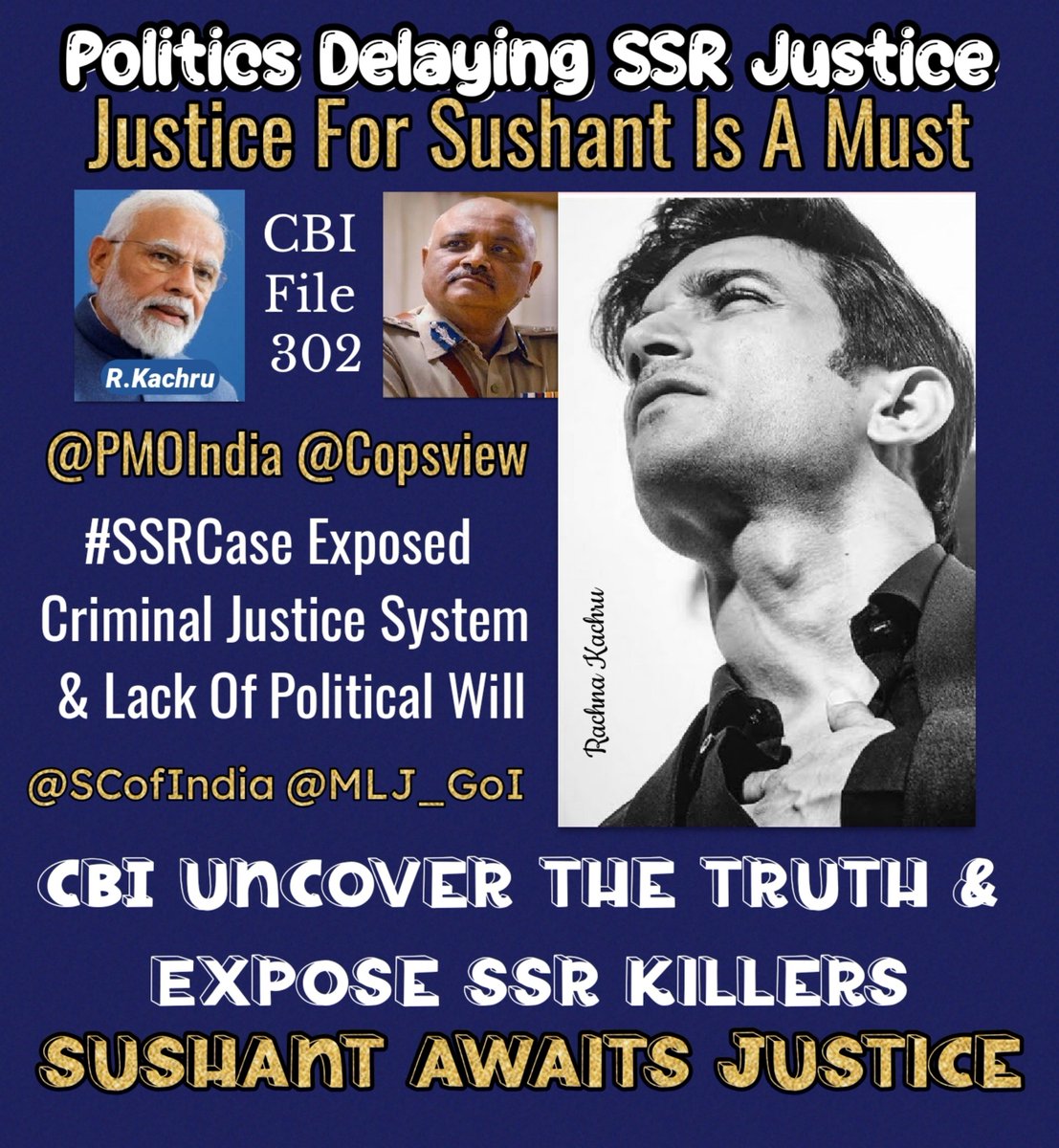 KachruRachna's tweet photo. ๐ฑHar Har Mahadev๐ฑ
@narendramodi Ji
The Government that Denies JUSTICE
To Its Citizens Is Unworthy of Their
Loyalty
Politicians are Literally Abusing
#SSRCase For Their Own Political Gains
& Benefits.They All Denied SSR's
#BasicRightsToJUSTICE
TL~Politics Delaying SSR Justice https://t.co/YHwnhXIqOx