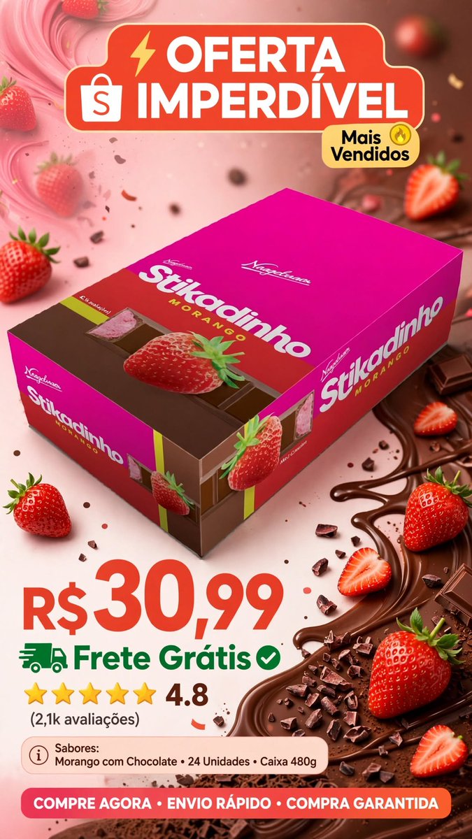 Shopee16470's tweet photo. Chocolate Stikadinho Morango Neugebauer Chocolates 12g- 32un
https://t.co/frmnqYRBey https://t.co/vWQzeRKTqA