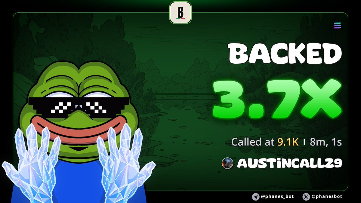 Austincallz03's tweet photo. 3.7x call on $BACKED

FJFZysCbtXXVCWYi1a6M7jcpURi2ytiFAeioBjYTpump https://t.co/HFvEKSohbO