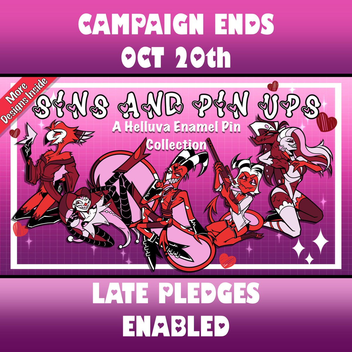 bink55bink's tweet photo. FIRST 5 DESIGNS UNLOCKED!!
Thank you all so much for the support!
Next unlock is Martha 💀🐦⬛
Main campaign ends Oct. 20th. Late pledges enabled!
🔗 in pinned
❤️
#helluvaboss #Kickstarter #helluvabossfanart https://t.co/0cR2Acd7lv