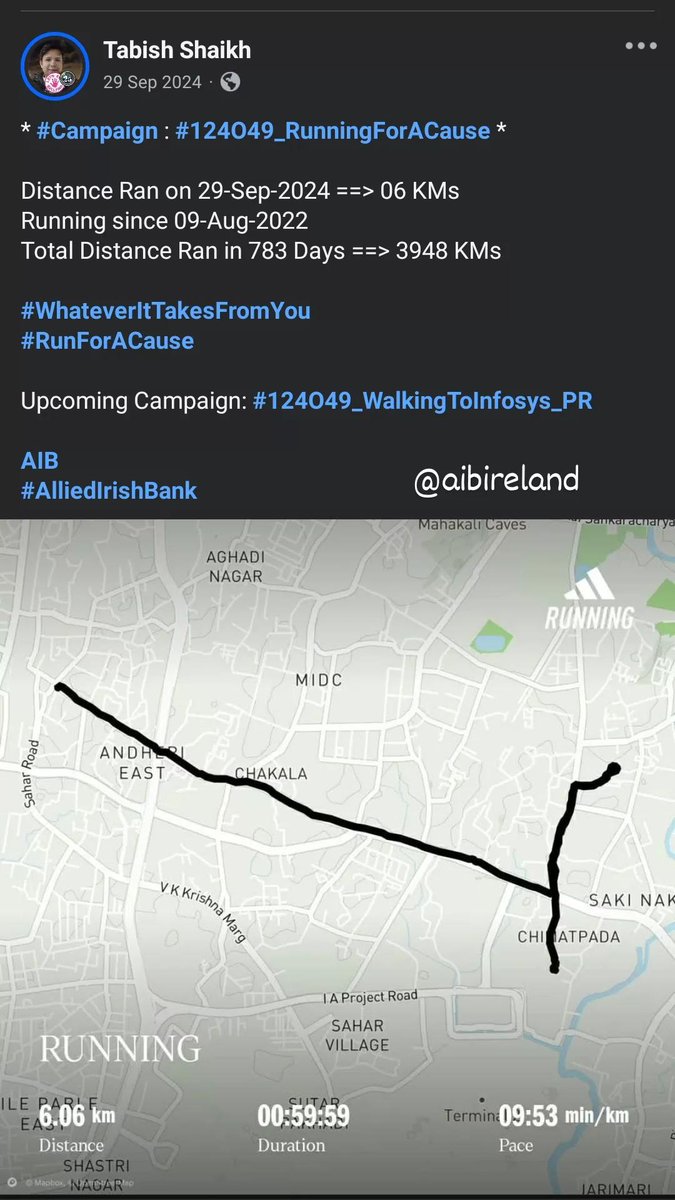 TabishSk21's tweet photo. * #Campaign : #124O49_RunningForACause *

Distance Ran on 29-Sep-2023 ==> 08 KMs
Running since 09-Aug-2022 
Total Distance Ran in 417 Days ==> 2082 KMs

#WhateverItTakesFromYou
#RunForACause

Upcoming Campaign: #124O49_WalkingToInfosys_PR 

@NTTDATA DATA Services 
#NTT https://t.co/EfCZuBorg9