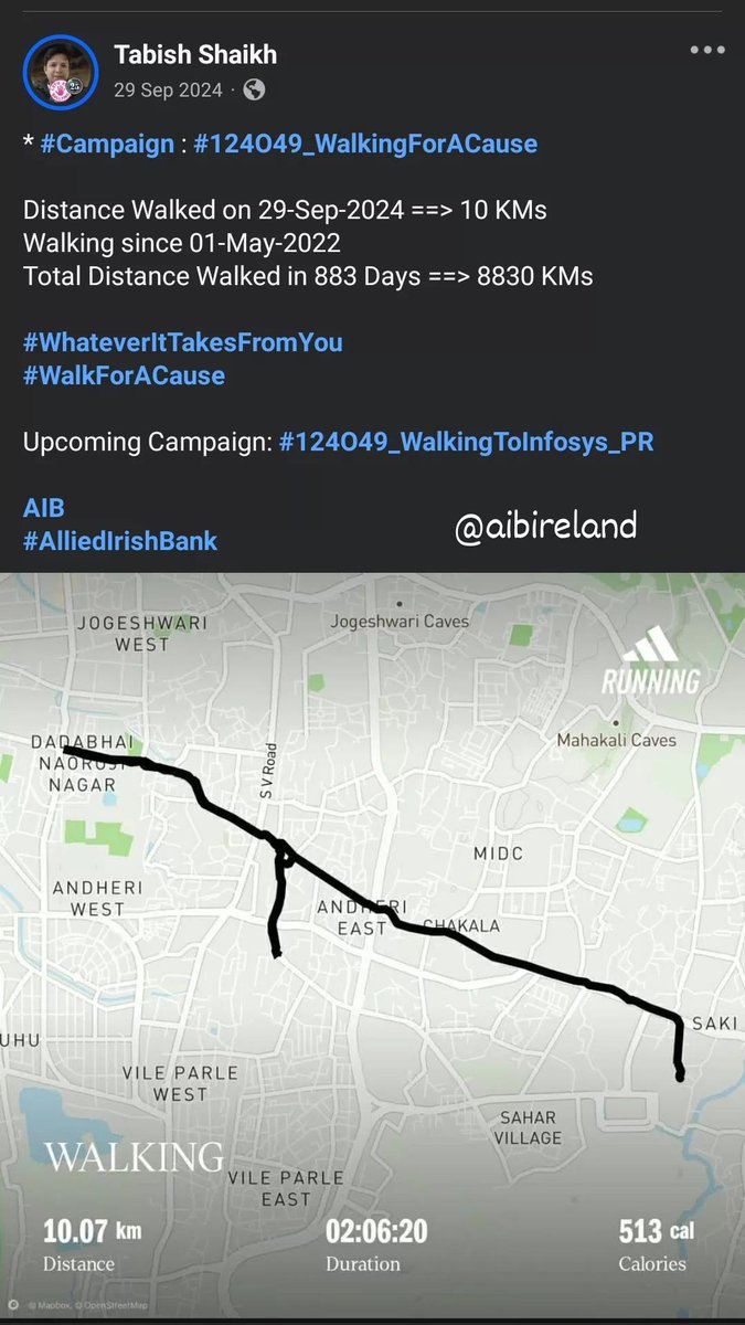 TabishSk21's tweet photo. * #Campaign : #124O49_RunningForACause *

Distance Ran on 29-Sep-2023 ==> 08 KMs
Running since 09-Aug-2022 
Total Distance Ran in 417 Days ==> 2082 KMs

#WhateverItTakesFromYou
#RunForACause

Upcoming Campaign: #124O49_WalkingToInfosys_PR 

@NTTDATA DATA Services 
#NTT https://t.co/EfCZuBorg9
