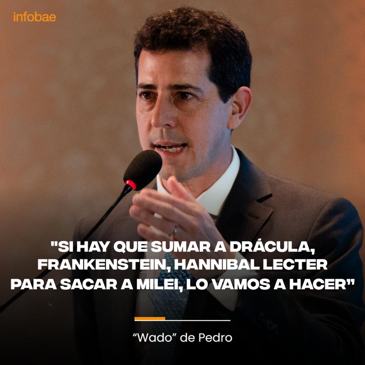 Gus_HL2's tweet photo. Wado de Pedro - "SI HAY QUE SUMAR A DRÁCULA, FRANKENSTEIN, HANNIBAL LECTER PARA SACAR A MILEI, LO VAMOS A HACER" https://t.co/AoRRGKlwh0