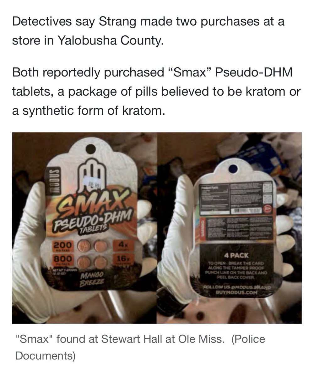 TheDankInformer's tweet photo. HOLY SH*T!

Modus branded “Smax” pseudo-DHM was purchased by both deceased Ole Miss students.

It’s a concentrated extract containing alkaloids blended with DHM.

Modus is also known as being part of American Healthy Alternatives Association, whose members sell synthetic THC vapes as hemp.

You can read more about these nasty companies in the comments 👇