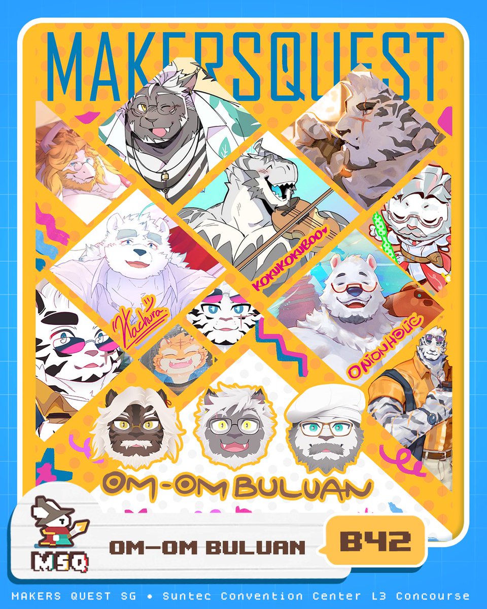 MakersQuestSG's tweet photo. ✨Something for every kind of adventurer!✨

B42- Om-Om Buluan
A21- HaremAfterDark x Churii0601
B19- Xeph
A25- Plain Jane Studios

📍Makers Quest SG
Suntec Concourse L3
17 Oct 2026
10am-7pm
Check out the full map on our website! Link in profile #msqsg2026 https://t.co/jo8UCbChQO