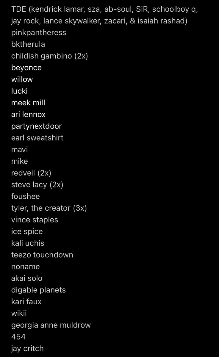 mrinterlude_'s tweet photo. people i've seen live! https://t.co/ZmAVJA1G6i