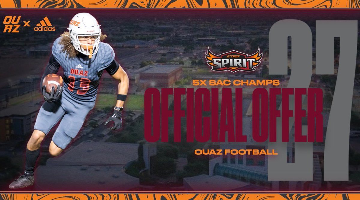 Gunner_P7's tweet photo. After a great conversation with Coach Needham, I’m honored and blessed to say I’ve received a scholarship offer from OUAZ!!
@CoachMurphyQB
@CoachJDominguez 
@OUAZFootball 
@Coach_Needham67 https://t.co/I8pQPggD5D