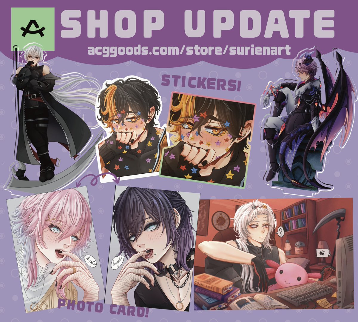 Surien_art's tweet photo. I’ve updated my store! Go get yourself some stickers, prints, a Durin standee or a Ren/Redacted photocard 👀💕
https://t.co/VUI5tHsOJu

#adwd #14dwy https://t.co/96XiBiTobo