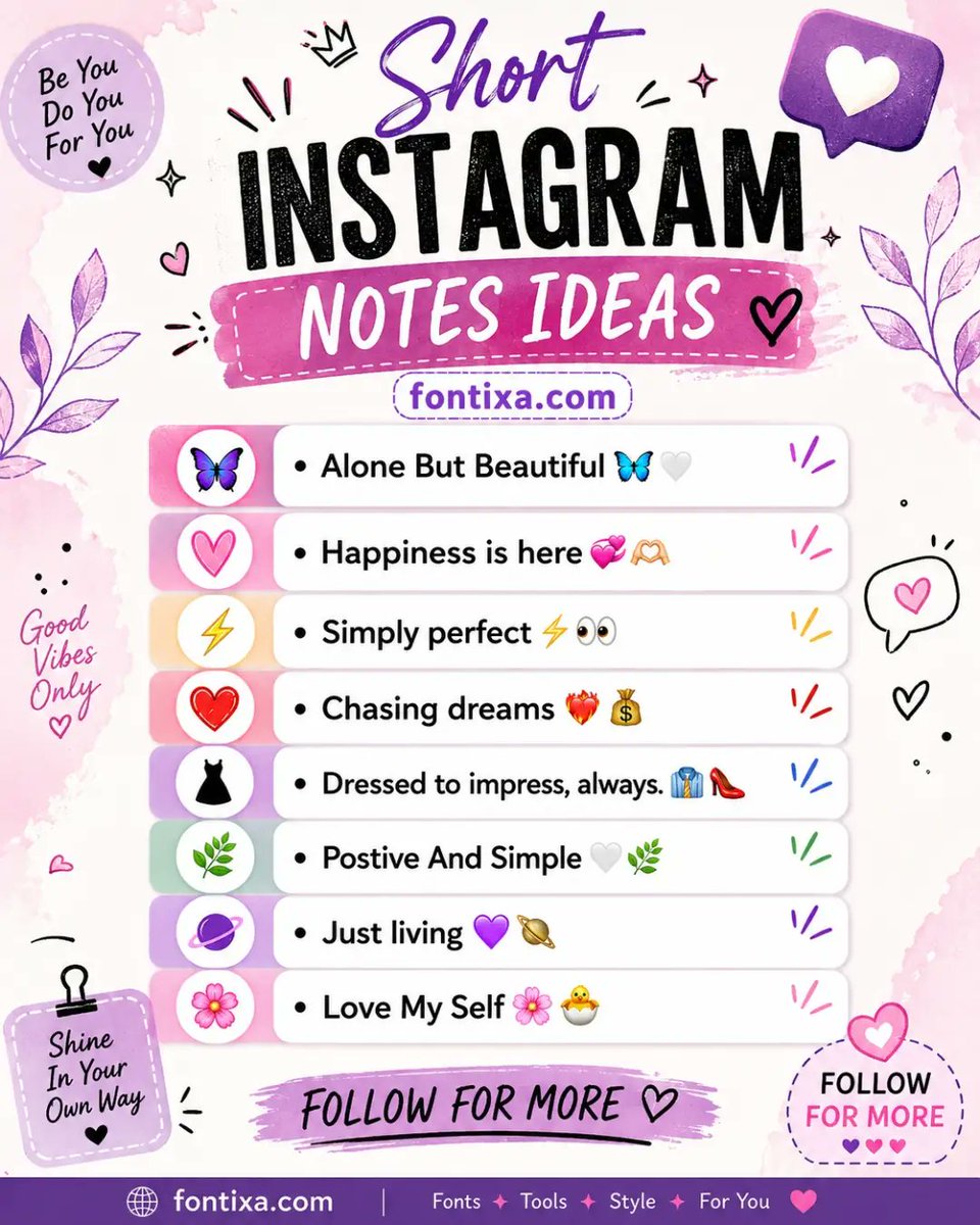 Luisa137's tweet photo. Short Instagram Notes for every mood: confident, happy, dreamy, romantic, or simply being you. Keep it short, relatable, and authentic. Save for your next Note inspiration and share with a friend. https://t.co/GaOp3dfUUB