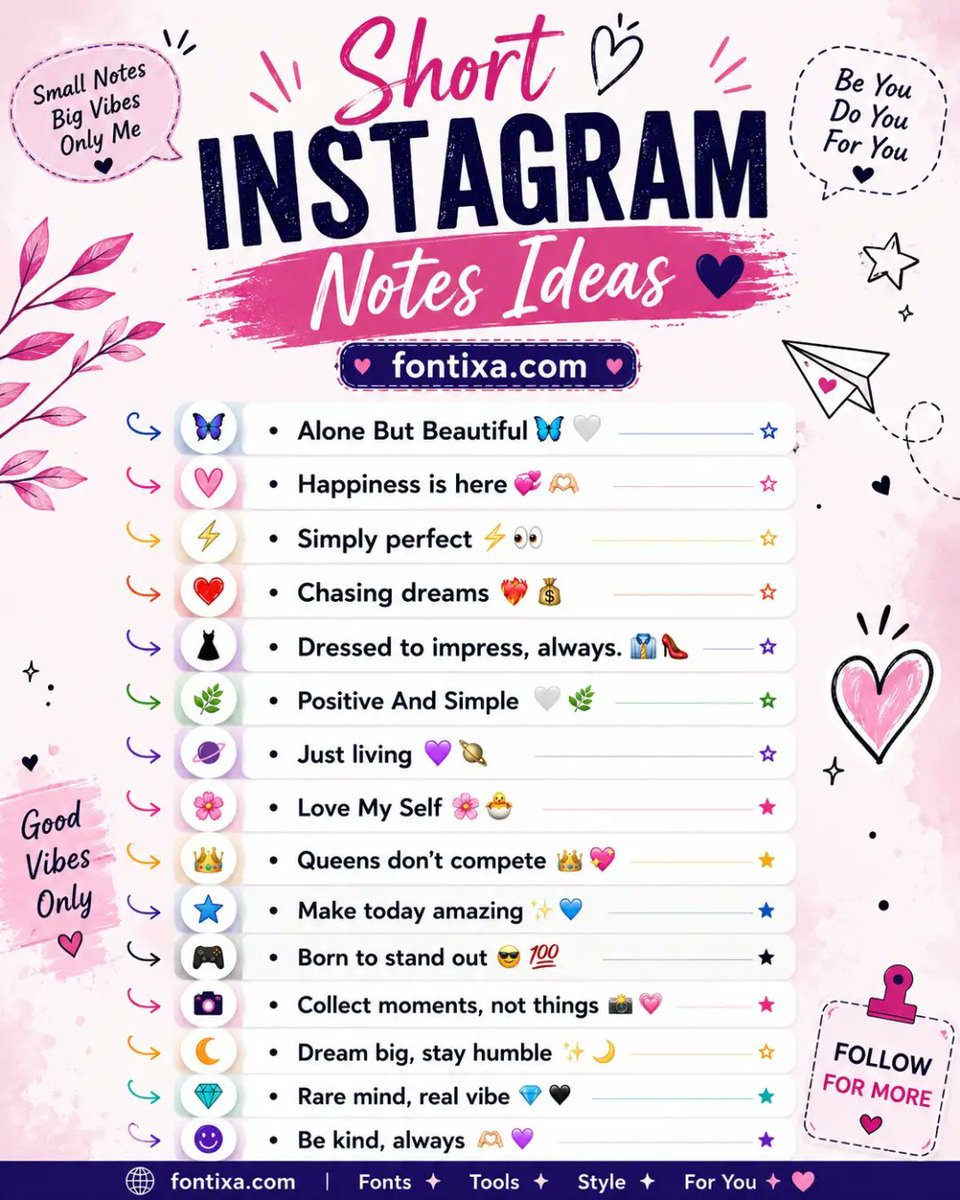 Luisa137's tweet photo. Short Instagram Notes for every mood: confident, happy, dreamy, romantic, or simply being you. Keep it short, relatable, and authentic. Save for your next Note inspiration and share with a friend. https://t.co/GaOp3dfUUB