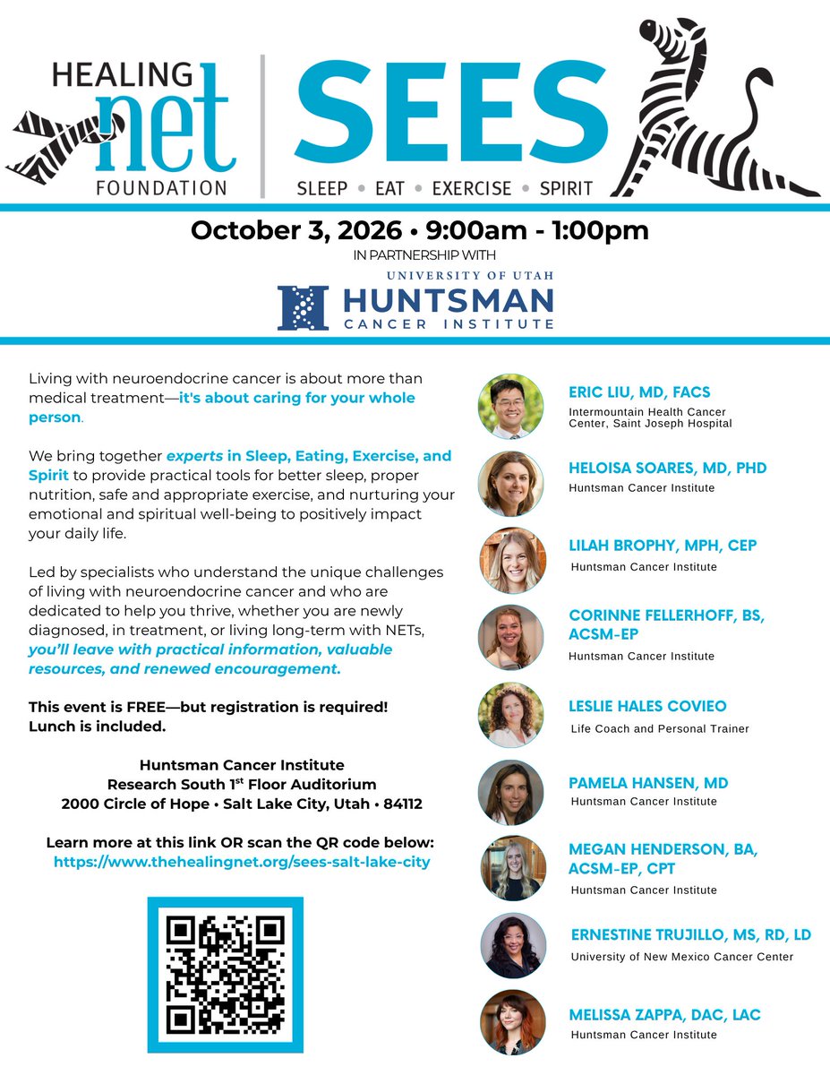 HealingNET1's tweet photo. The SEES Salt Lake City Symposium, hosted by The Healing NET and Huntsman Cancer Institute, is this Saturday! 

Register NOW to attend in person OR live online: https://t.co/N2DtoFs3eZ https://t.co/Zf4bIA3Qte