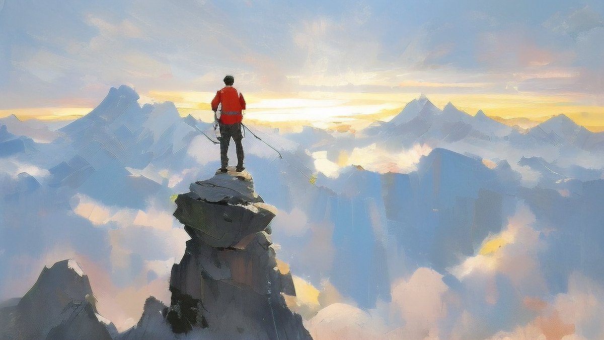 ekzmdpsvb's tweet photo. [Climbing to the peak, the surging mountain winds make every step meaningful!]， https://t.co/XlybzusuVA