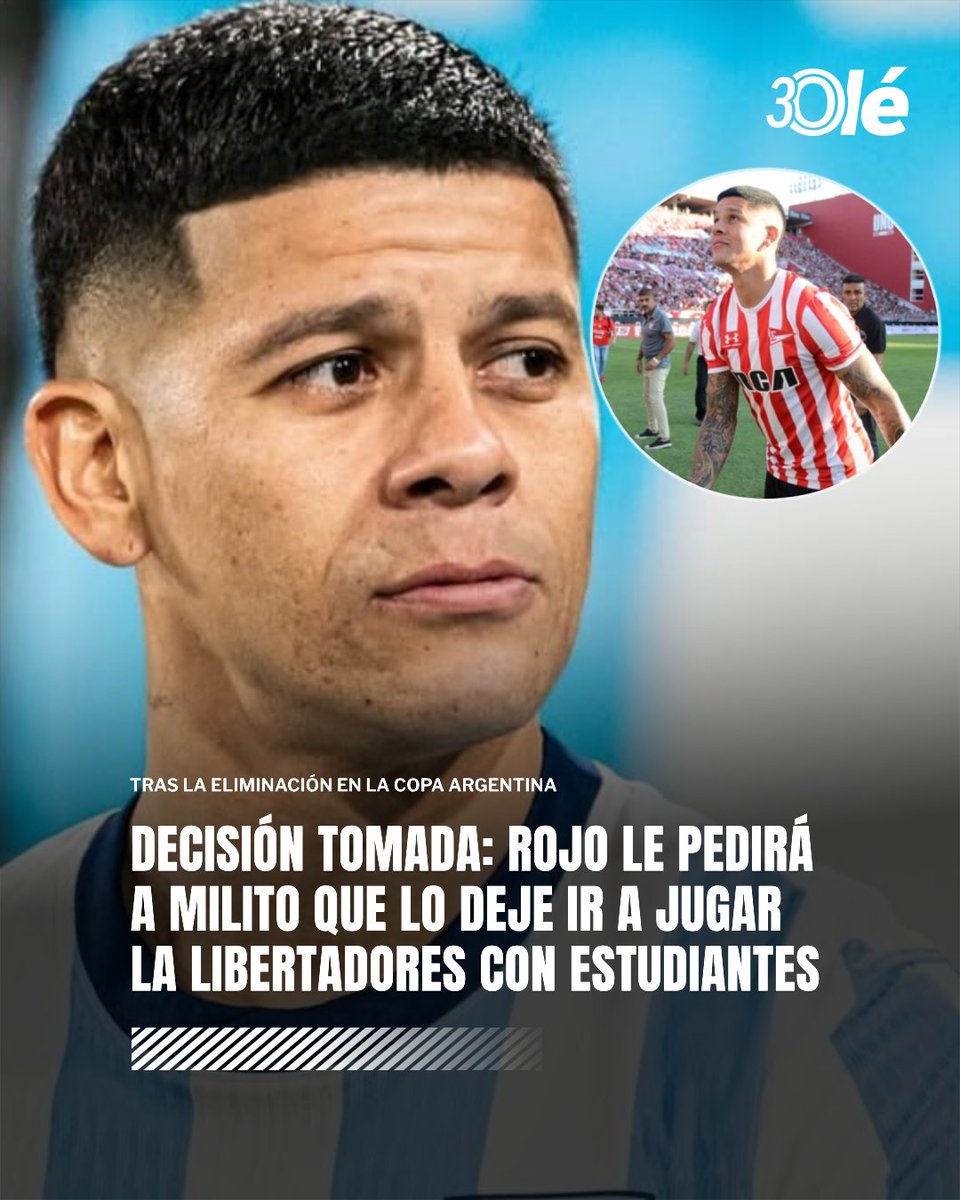 DiarioOle's tweet photo. DECISIÓN TOMADA: EL PEDIDO DE ROJO PARA IR A JUGAR LA LIBERTADORES CON ESTUDIANTES 🏆

🤝 El defensor le planteará este martes a Diego Milito una salida amigable. El Pincha buscará a nivel dirigencial una rescisión del contrato.

✅ Tras la eliminación en la Copa Argentina, Rojo quiere jugar en el León: siente que su ciclo en la Academia ya está cumplido, pero no quería avanzar hasta después del cruce con Boca.

🔜 En Avellaneda se especula con que la dirigencia no pondrá trabas y que, a lo sumo, pedirá un resarcimiento económico para dejarlo ir

➡️ Estudiantes podría manejar la alternativa de sumarlo también para el Clausura, si es que se pide un cupo en reemplazo del lesionado Gabriel Neves