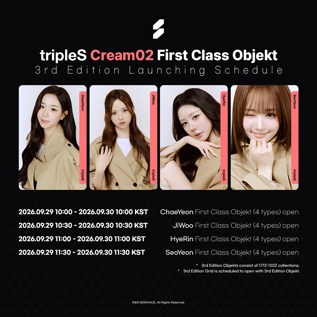 triplescosmos's tweet photo. tripleS
First Class Objekt
Cream02 3rd Edition

Day6

📆 Schedule
2026.09.29 10:00 ~ 2026.09.30 11:30 KST

Check out in <COSMO : the Gate>
🔗https://t.co/IqE3TNeXTJ

#tripleS #트리플에스 https://t.co/uwaxOkRusc