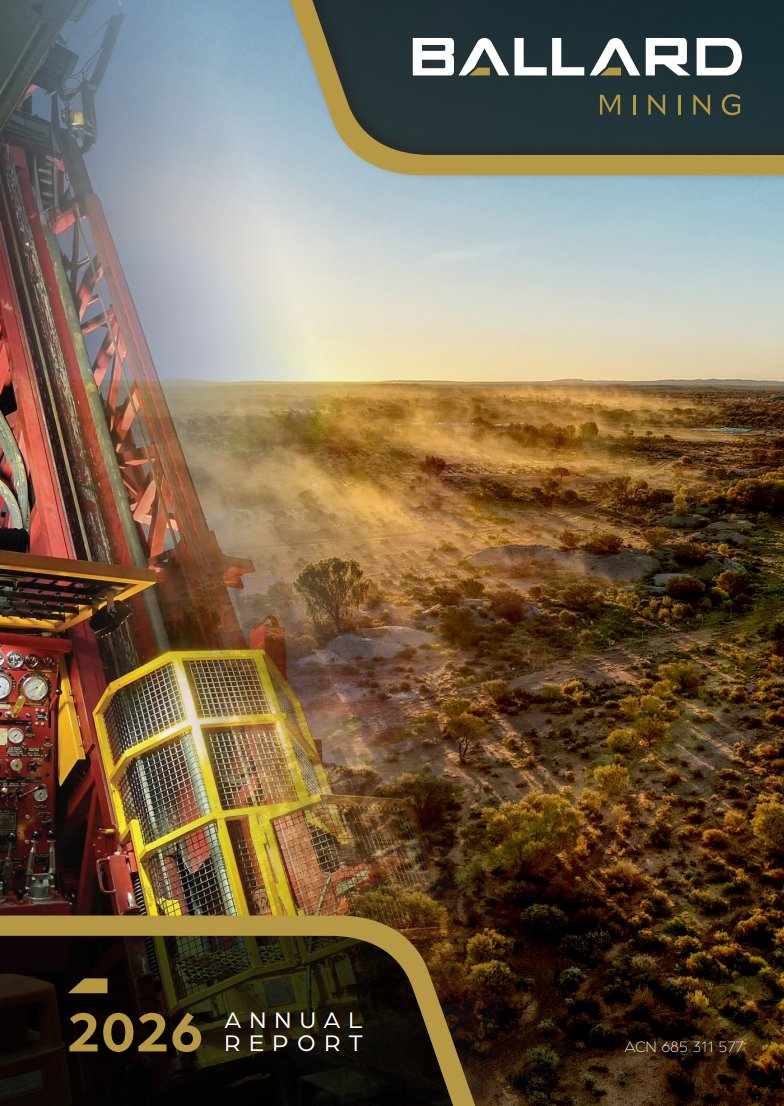 BallardMining's tweet photo. $BM1 has released its 2026 Annual Report, highlighting 232,300m+ of drilling and a 56% increase in the Mt Ida Global MRE to 1.84Moz gold, alongside continued progress on feasibility studies and early works. https://t.co/uESSTyx2ge https://t.co/m7xf5uMQ80
