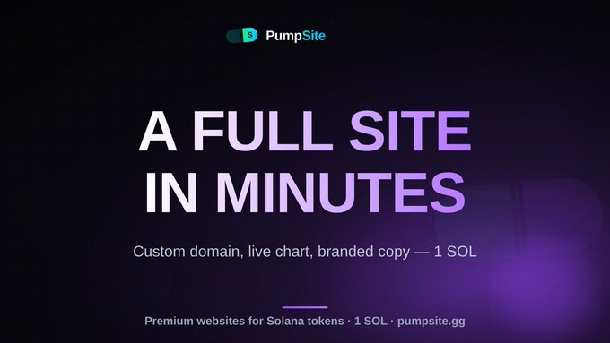 Pumpsitefun's tweet photo. Custom domain. Live chart. Branded copy. Pro animations.  

Built automatically. Ready in minutes.  That used to cost thousands and two weeks. Now it's one transaction. 

https://t.co/AY3zneZP8T https://t.co/73DxL1jQWI