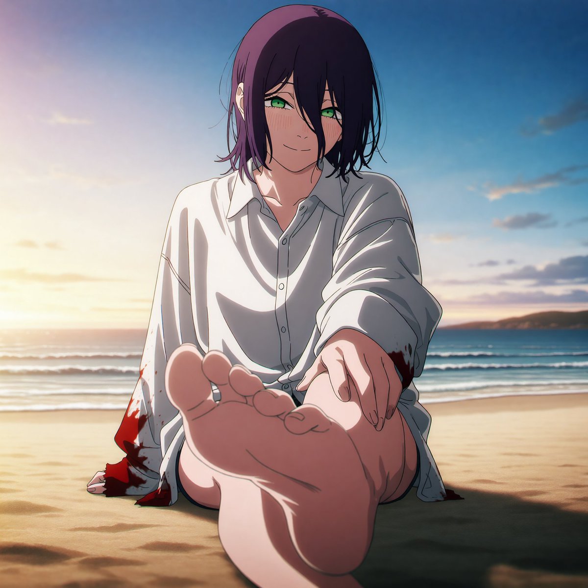RenatoSepu59315's tweet photo. Reze And Denji In The Sea 💜🧡 https://t.co/0J44pz0BUD