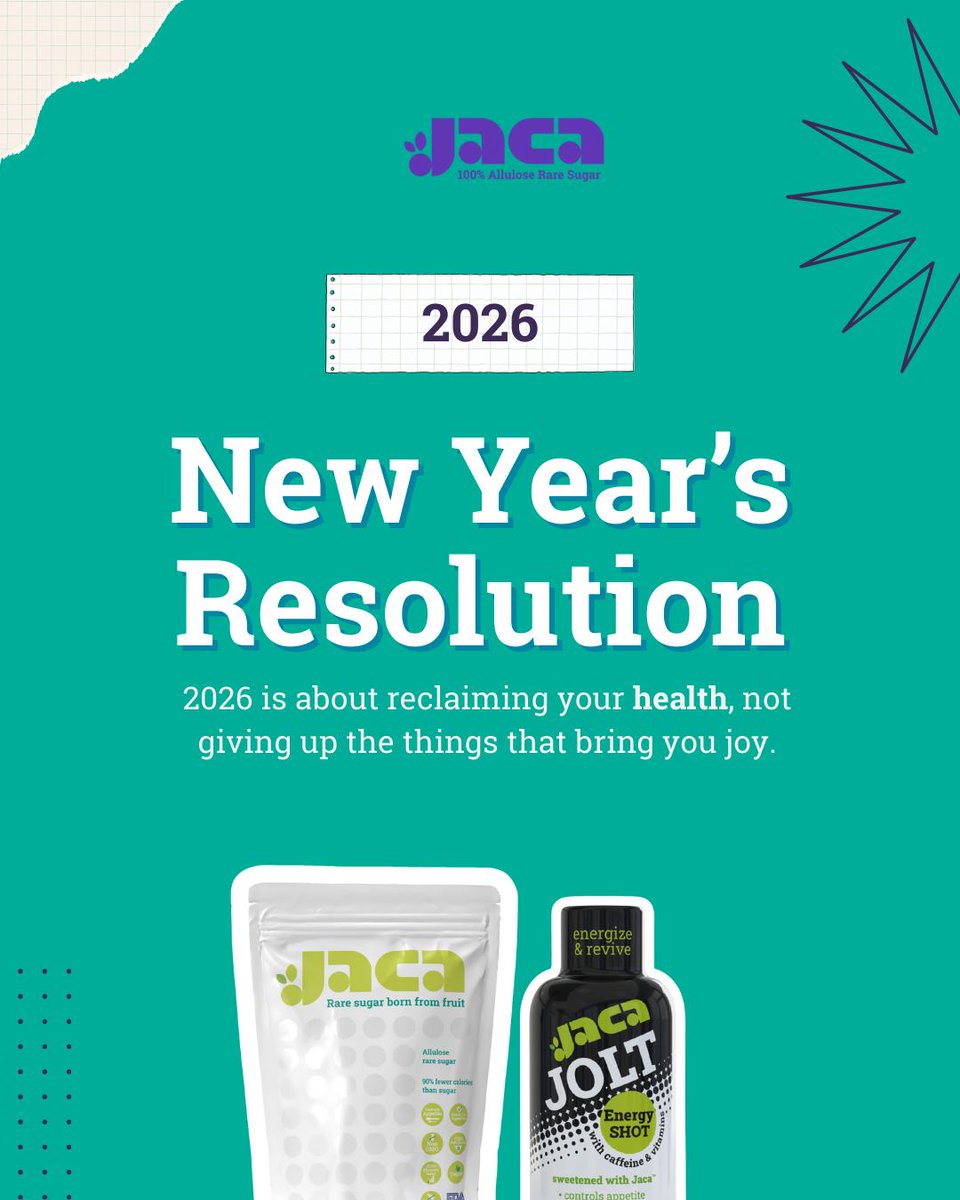 peteferrari28's tweet photo. Most New Year's resolutions fail because they're built on deprivation and guilt instead of sustainable choices that actually support your life.  This year, we're challenging you to stop treating your body like the enemy and start giving it ingredients that work with your metabolism instead of against it. 

Tastes exactly like traditional sugar 
Reduces appetite & promotes stable energy 
90% fewer calories than traditional sugar 
Inhibits fat absorption (clinical trial data) 
Promotes weight loss (clinical trial data) 
Reduces body fat (clinical trial data)
FOODMAP friendly 
FDA GRAS status & NSF Certified

Shop Jaca now at https://t.co/Qp6tbkxieE

#jacasugar #raresugar #newyearsresolution #healthylifestyle #Allulose