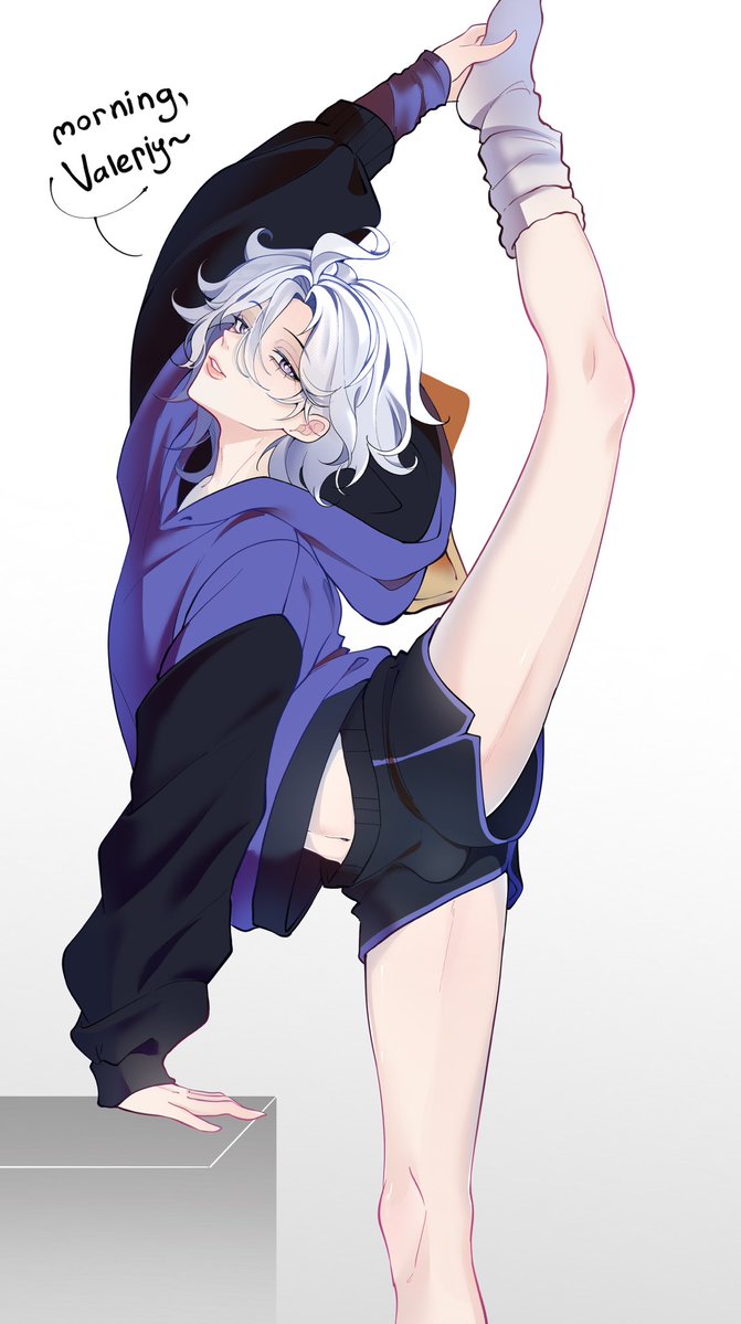 korshxi's tweet photo. Morning stretch~  Should I draw something similar with Valeriy?~~~ #GenshinImpact #Mitya #mitval https://t.co/bBGyA2otjM