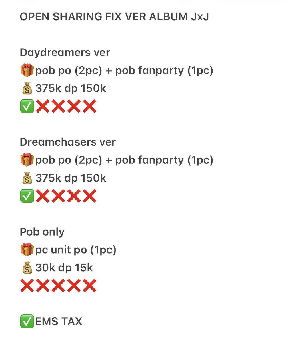 GO_HOPPU's tweet photo. OPEN SHARING FIX VER JxJ 1st Mini Album ‘DREAMSCAPE’
✅EMS TAX
✅GO LINE
📆CLOSED 15 OCTOBER 2026
Wts want to sell svt seventeen https://t.co/CH9rF8Mxhw