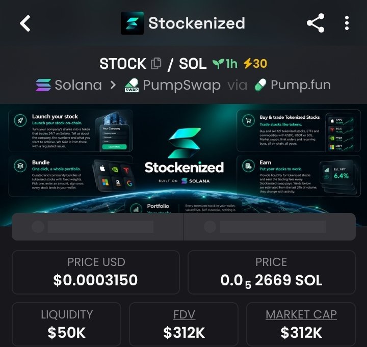 1_ALPHADESK's tweet photo. Secured a massive move with $STOCK

Entry:$14k
Peak:$312k
Profit:22.2x Profit 

Don't miss the next one-catch these opportunities first in my private TG!

#Solana #CryptoMarket #memecoin https://t.co/SS24IH9C1e