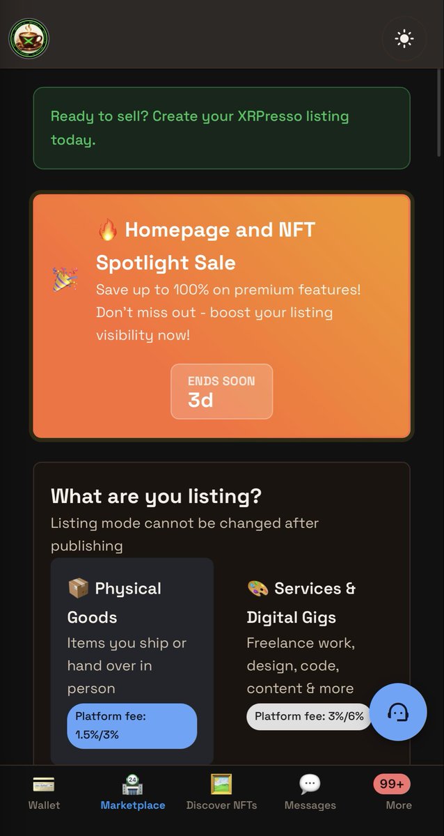 xrpresso_io's tweet photo. Homepage and NFT Spotlight listings are free for 3 days on XRPresso. This is a great time to list on XRPresso and test the platform https://t.co/j6g4xZiP3m