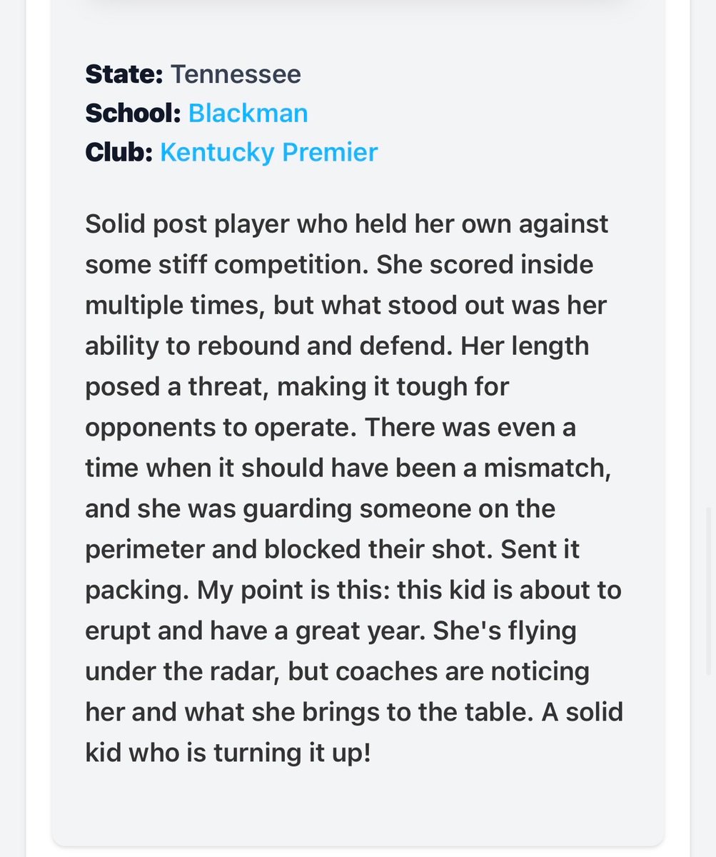 destinil2028's tweet photo. Thank you @PGHTennessee My grind continues @LadyBlazeHoops #grindcontinues
@JrAllStarBB @TnVarsity @ProspectShowcse https://t.co/KqP1fI5YDH