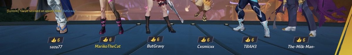 marikothecatt's tweet photo. you know it was a good game when everyone upvoted 😭 https://t.co/Y5cIPv9Kxq