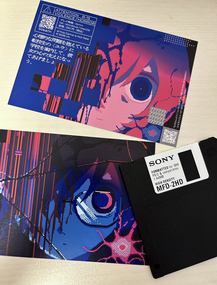 ruuya1124's tweet photo. # PixelArtPark  に持っていく無配ポストカードが出来た
DS5や少年少女展にも持っていきます https://t.co/8fsVsbTh8r