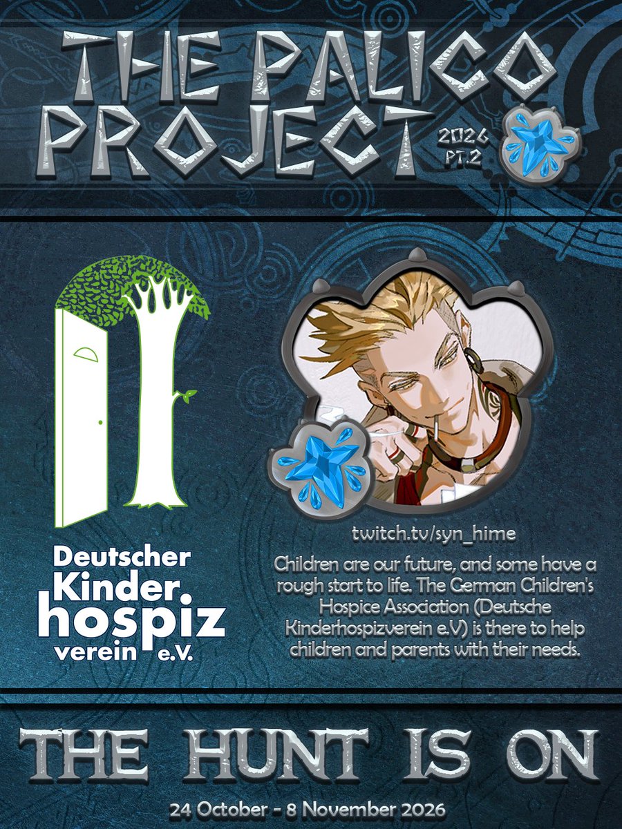 PalicoProject's tweet photo. This year the #PalicoProject includes charities focused on LOCAL community efforts and causes.

We would like to officially welcome DKHV e.V (The German Children's Hospice Association) and are proud to be part of their first online fundraiser on Tiltify! https://t.co/qGmVcP7K4E