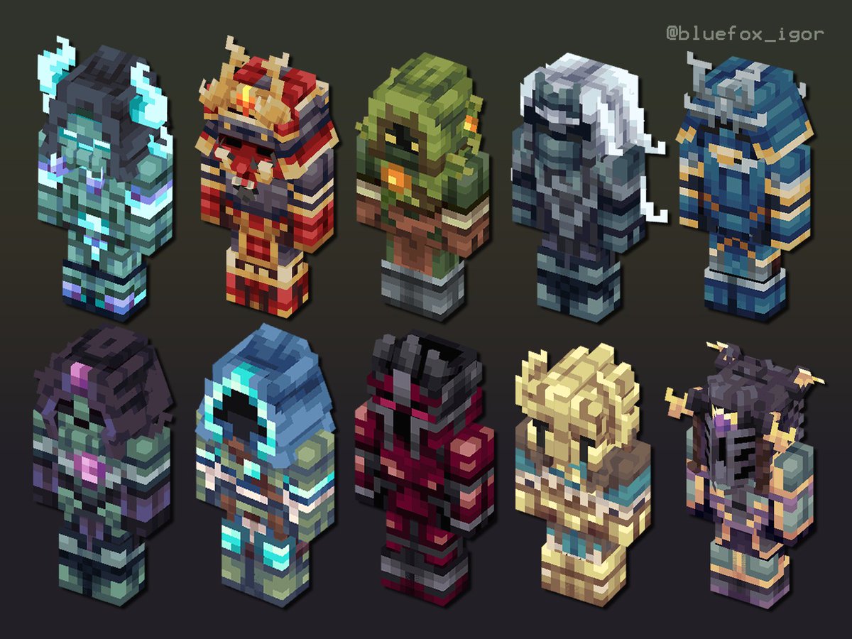 bluefox_igor's tweet photo. Armors! 🛡️made for @PeachTreeDev 

BUY at @MCModelsNet : https://t.co/OLnXPxcvol

#minecraft #blockbench #pixelart #mcmodels #armors #fantasy #rpg https://t.co/y5MvWcYi5i