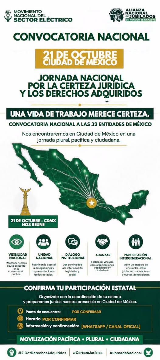 jesusmario71273's tweet photo. *Cerramos la encuesta con la voz de los estados*
Se votó y se manifestó su aceptación de mayoría con la opción:
*Manifestación Nacional el próximo 21 de octubre*
Ahora el reto es llevar más gente que la pasada manifestación que se estima fuimos alrededor de 5,000 personas con toda la Alianza
Vamos a iniciar una campaña de promoción al respecto y estaremos solicitando
1.- Número de personas participantes por estado
2.- Coordinadores por estado: 
- Por CFE 2 personas 
- ⁠por aliados 2 personas 
3.- Propuestas de ruta y de acciónes para la manifestación Nacional
Vamos construyendo entre todos esta manifestación 
*Por lo pronto se confirma que el próximo miércoles con los gobernadores en todos los estados* 
Esperamos mañana entregar el escrito que podamos entregar a cada gobernador