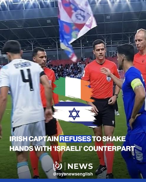 CivilRightsInt's tweet photo. *Ireland’s Unsporting Gesture and Refusal to Shake Hands with Israel: Why UEFA and FIFA Must Act* 

The refusal by Republic of Ireland players to shake hands with their Israeli opponents before the UEFA Nations League match on 27 September 2026 was an unsporting gesture that should not be dismissed as merely a political statement. The pre-match handshake is one of football’s most basic conventions of mutual respect: opponents compete fiercely for 90 minutes, but acknowledge one another as fellow athletes before the contest begins. Deliberately refusing that gesture, particularly as a collective act by a national team, undermines the spirit of sportsmanship and turns a sporting occasion into a platform for political expression. Players may hold whatever political views they wish, but those views should not be allowed to erode the basic traditions and values of international football.

The contrast with the sending-off of Israel's Sayed Abu Farchi against Austria only days earlier is particularly striking. Abu Farchi was shown a second yellow card after the referee deemed his goal celebration to be unsporting. Yet football is hardly unfamiliar with imagery involving guns or shooting: former Ireland international Robbie Keane was renowned for his famous goal celebration, Arsenal have a cannon prominently featured in their club identity, and shooting is itself an established sport. These examples demonstrate that gun-related imagery in sport is neither inherently political nor automatically unsporting. Taken collectively, these examples highlight the likelihood that the referee and officials in the Austria-Israel match may have acted out of a preconceived political bias against the Israeli player. That possibility deserves serious scrutiny, particularly when contrasted with the willingness to punish the Israeli player for conduct that has obvious parallels elsewhere in the sporting world.

This is precisely why UEFA and FIFA must act consistently. Their rules and regulations are intended to protect football from becoming a vehicle for political confrontation and to uphold fair play and sporting conduct. The refusal of the Irish players to shake hands with their Israeli opponents was a clear and deliberate departure from basic sporting etiquette and should be treated accordingly. UEFA and FIFA should investigate the incident and punish the responsible parties under the applicable disciplinary rules. There should be no double standard in which an Israeli player is punished for conduct deemed unsporting while an entire team can make a deliberate political statement through its conduct before a match without consequence. If football is serious about keeping politics out of the sport, the rules must be applied consistently, regardless of which side of a political dispute is involved.

The potential consequences extend far beyond this single match. If such conduct is allowed to go unchecked, it risks opening a floodgate in which national teams and players increasingly use football fixtures for political demonstrations, gestures, boycotts and statements. Football must remain a sporting contest governed by common rules rather than becoming another arena for political confrontation. The history surrounding Israel also makes the principle of dignity and respect especially important. Approximately six million Jews were murdered during the Holocaust by Nazi Germany and its collaborators, including children, women and elderly people, with millions murdered in extermination camps and many victims killed through poisonous gas. Children were among those deliberately targeted and murdered simply because they were Jewish. That terrible history should reinforce the importance of rejecting antisemitism, discrimination and dehumanization. UEFA and FIFA should therefore enforce their rules consistently, punish clear violations of sportsmanship, and ensure that political considerations do not determine which conduct is tolerated and which is sanctioned.

@UEFA @IrelandFootball @IsraeliPM @FIFAcom @Eurosport_TR @FOXSports @UEFAcom @NEWSMAX @SkySportsNews @SportsCenter @UN @BBCSport @RSBNetwork @nytimes @OANN @NBCNews @HananyaNaftali @Israel @IsraelMFA @SpotifyUK @sport @Sports @SC_ESPN @sportv @ONTimeSports @RMCsport @SInow  @washingtonpost @TPUSA @Jerusalem_Post @JerusalemDemsas @netanyahu @JDVance @foxandfriends @_FriedrichMerz @GiorgiaMeloni @elonmusk @DonaldJTrumpJr @marcorubio @StateDept @WhiteHouse @POTUS45 @donald